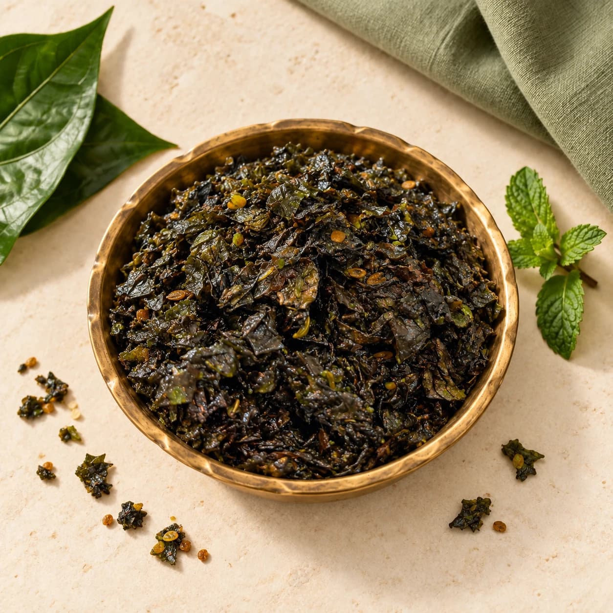 Original Paan finished mukhwaas served in a brass dish